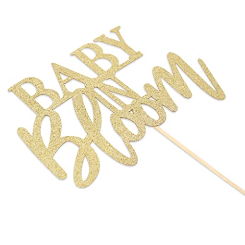 Baby In Bloom Cake Topper - Baby Shower Cake Topper , Gold Glitter Cake Topper , Gender Reveal Decorations , Baby Shower Cake Decoration , Baby Shower Party Supplies #TOP7
