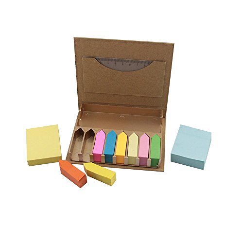 Ipienlee Environmental Protection Kraftpaper Sticky Memo Note And Page Markers Assorted Bright Colors And Size Set Of 2 #TOP1