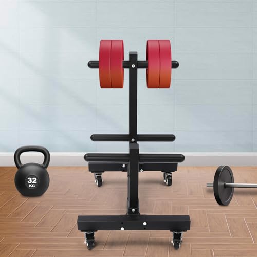DNYSYSJ Vertical Storage Tree,Dumbbell Rack,Double Column Mobile Dumbbell Piece Holder, Vertical Storage Tree