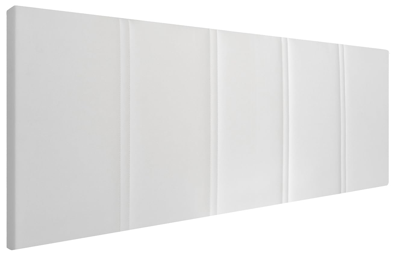 HOGAR24 ES | Cabecero Tapizado Amur | Cabezal de Cama Acolchado | Tapizado en Polipiel de Alta Gama | Color Blanco | Medida: 155x55x3 cm (Cama 150/160 cm)