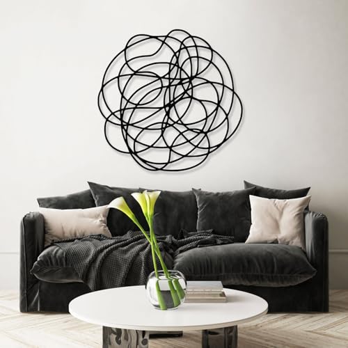 Mid Century Modern Abstract Metal Wall Art - Minimalist Geometric