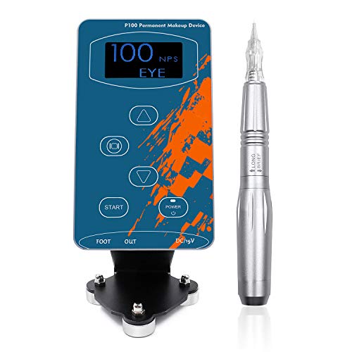 BIOMASER  Maquillaje permanente Kits de mquinas de tatuaje Maquina profesional de tatuajes digitales Ceja Labios Juegos de mquinas  (Blanco)