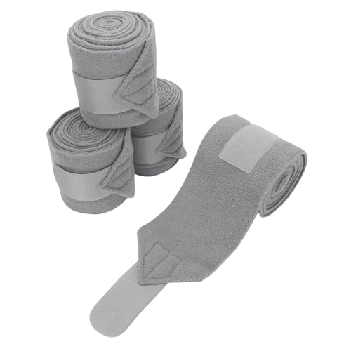 Tnfeeon Horse Wrap 4PCS Bandes de Jambe de Cheval en Polaire Douce 9.8FT Enveloppements de pour la Protection de L'équitation équestre Support Tendon Respirant pour L'entraînement (Grey)