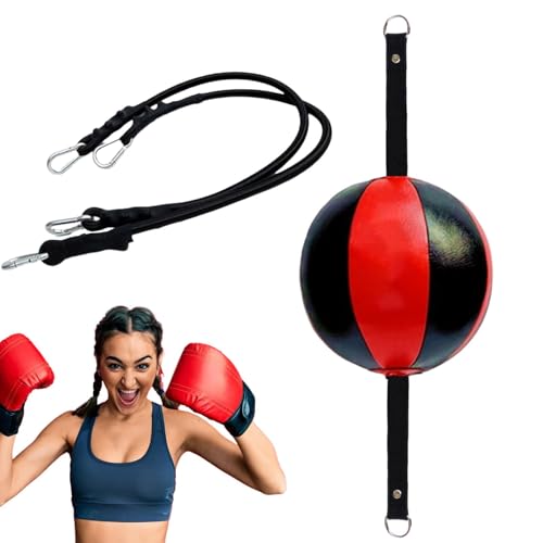 Ballon de boxe à double extrémité noir en cuir résistant pour l entraînement de réaction
