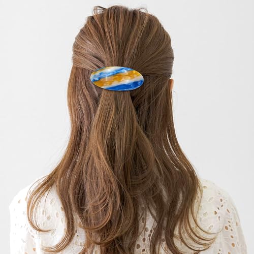 Insowni 6 Pieces Decorative Oval Acetate French Hair Barrettes Automatic Spring Hair Clips Hair Accessories For Women Girls thumb #2