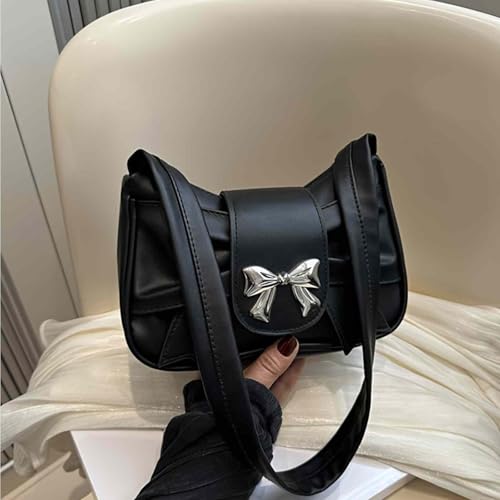 Bolso hombro mujer hobo negro Y2k piel miniatura 6