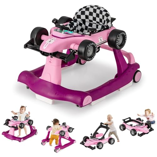 GOPLUS 4 in 1 Baby Lauflernhilfe, Lauflernwagen höhenverstellbar mit Licht...