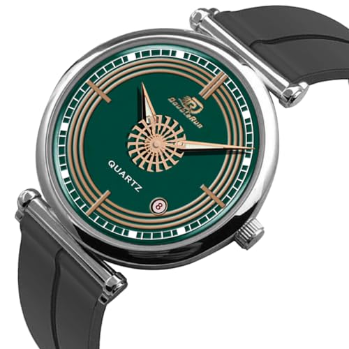Image of DOUBLERUN Date Function White Color Silicone Strap Analog Wrist Watch for Men S 26-00-0