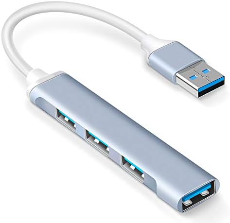 4-Port USB Hub Port Splitter: USB Port Expander | USB 3.0 Hub USB Dongle Multiport for Office Laptop PC Dell HP - Aluminum Alloy