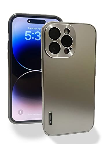 Metal Protective Armor Case For Iphone 14 Pro 6.1 Inch, Magnetic, Shockproof, Slim Fit, Anti Fingerprint [Military Grade Protection & Compatible With Wireless Charger] (Silver) #TOP11