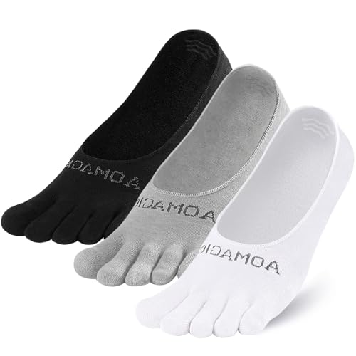 OrrinSports Calcetines de Dedos Mujer - Tobilleras Invisibles No Show Antideslizantes - Pack de 3 Pares