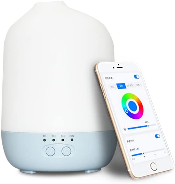 Zoeson Essential Oil Diffuser Humidifier- Smartphone APP control ,Auto Off Aroma Diffuser for Bedroom/Office/Trip (300ML) (Blue)