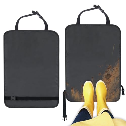 Car Backrest Protectors (Pack of 2) - Black, Waterproof, 60 x 45 cm