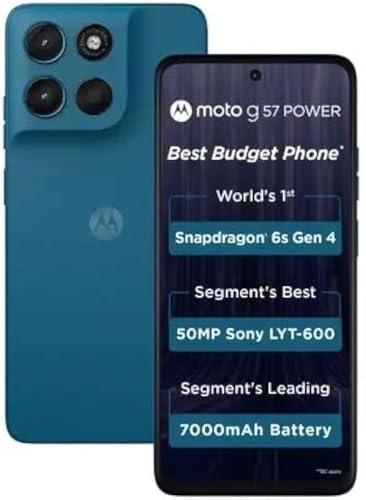 Motorola G57 Power 5G (Corsair, 8GB RAM, 128GB Storage) | Snapdragon 6s Gen 4 Processor | 6.72' FHD+...
