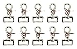 PRORIDER Hardware 10 Pcs 1' Trigger Snaps Swivel Clip Round Eye Steel Alloy 40374