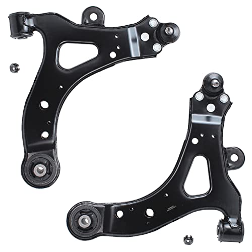 Image of Detroit Axle - 4pc Front End Kit for 2002-2007 Buick Rendezvous, 2001-2005 Pontiac Aztek, 2 Lower Control Arms w /Ball Joint 2 Struts & Coil Spring 2003 2004 Replacement Suspension