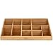 Premium Bamboo Coffee Condiment Organizer 11 Compartment