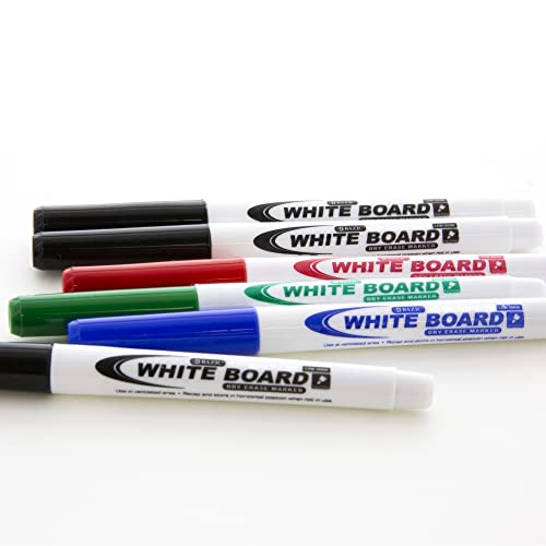 Bazic Dry Erase Marker Assorted Color Fine Tip, Whiteboard Pen Marcador, Low Odor Markers White Board Pens For Office School Supplies (6/Pack), 1-Pack #TOP3