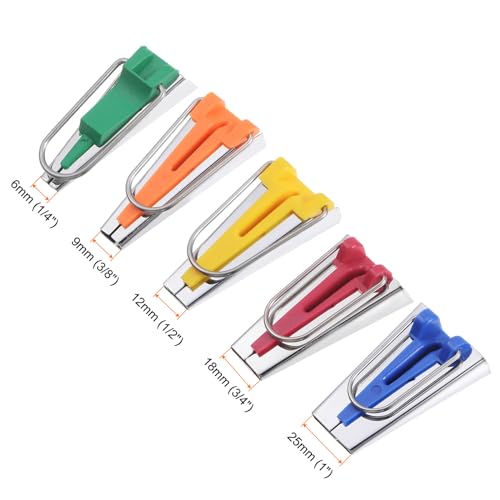 uxcell Bias Tape Maker Kit 6mm 12mm 18mm 25mm 9mm Single and Double Fold Fabric Bias Binding Maker Sew Tool for Fabric Quilting Sewing Crafting DIY 5 Colors - Image 2