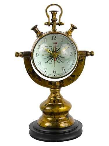 IBTIDA DECOR Vintage Nautical Copper Desk Clock | Antique Finish