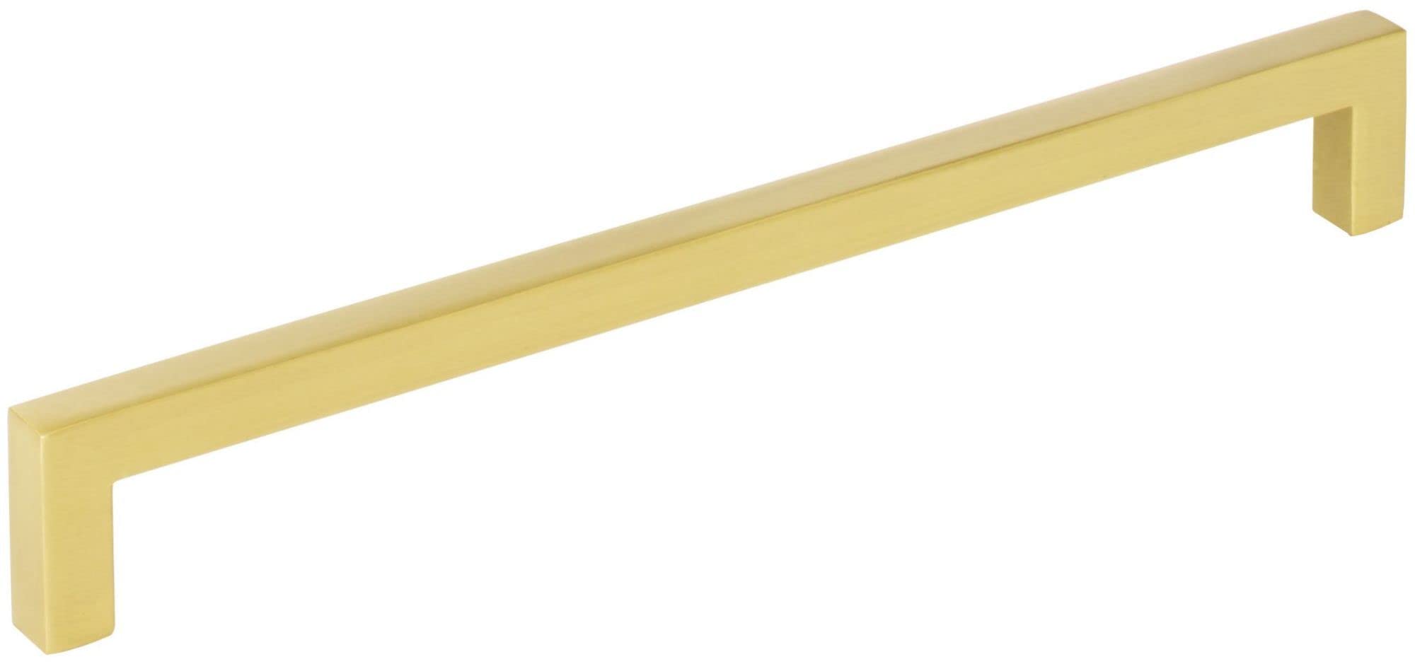 Elements 625-192 Stanton 7-9/16" (192 mm) Center to Center Square Cabinet Handle/Drawer Pull with Mounting Hardware - Brushed Gold