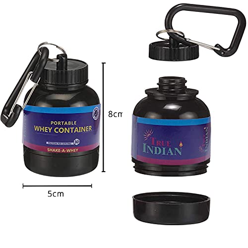 Image of Amazing Whey loader Protein Carry Funnel Portable Protein Whey or Supplement Powder Combo Pack of 2 Carrying Whey Funnel and Container Box with Key-Chain (PURPLE)
