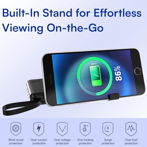 Image of ONE 7 Multifunction Power Bank 10500mAh |Built-in Cables (Type-C, Micro USB, iOS)|17W Fast Charging Portable Charger|LED Battery Indicator|Compact Power Backup for Smartphones & Devices (ON PB-33)