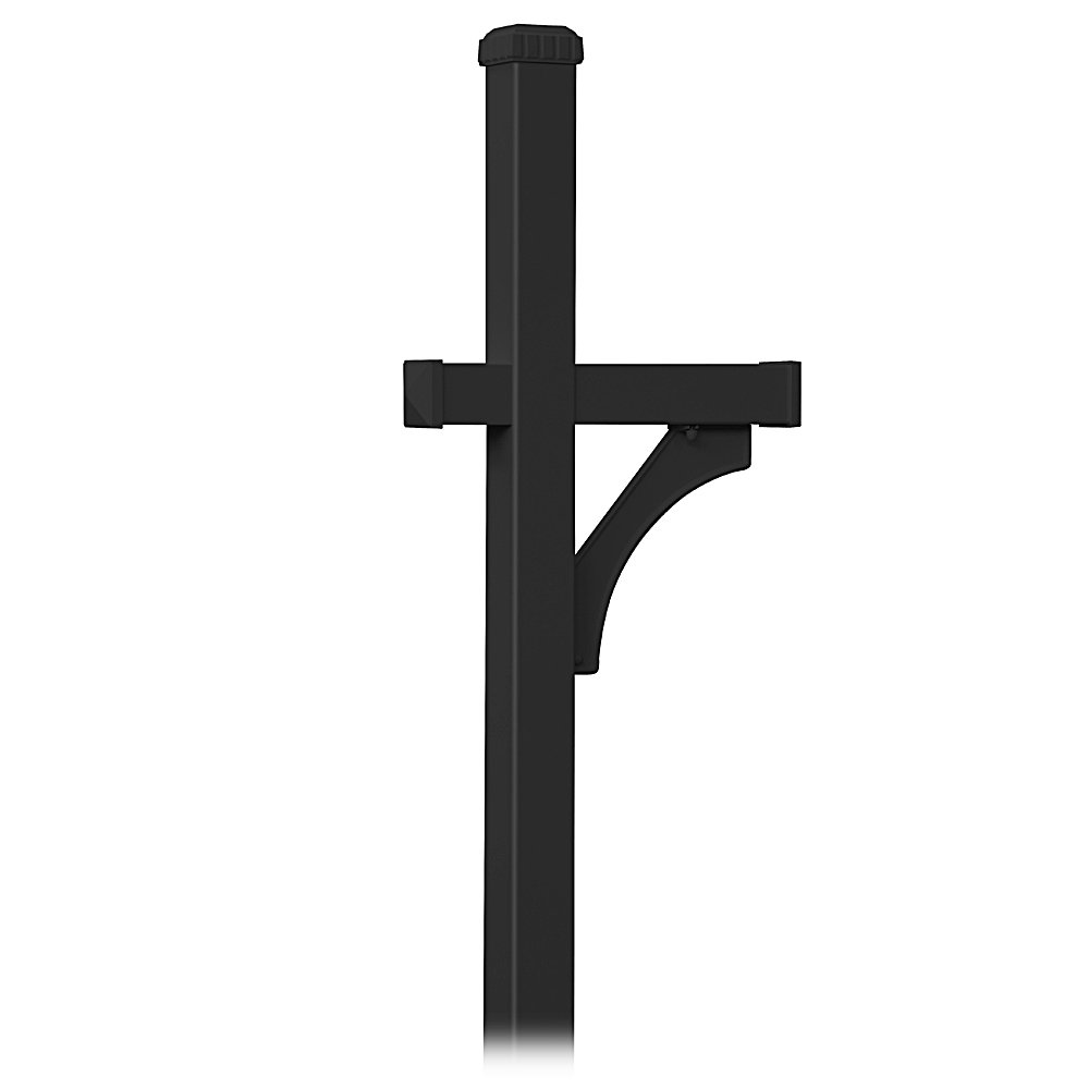 Salsbury Industries4870BLK Deluxe 1 Sided in Ground Mounted Mailbox Post, Black