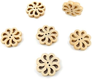 300 Pieces Sewing Clothing Buttons Sew On Wooden Wood Knopfe BB2055 Hollow Flower Boutons Fasteners Notions Multi Pattern Cartoon Supplies Arts Crafts Accessories