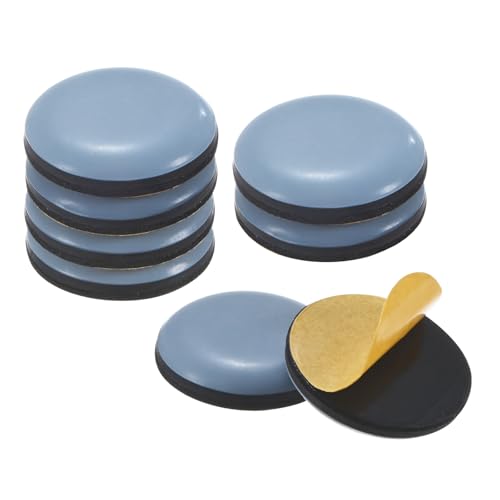Image of M METERXITY 8-Pack Furniture Sliders, 1 inch Diameter PTFE Pad Self-Adhesive Mover Glides for Chair /Kitchen Appliances, Furniture Round Pads Floor Protectors [Grey]
