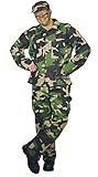 Farbe: Camouflage KarnevalsTeufel Dschungelanzug Inklusive Mütze für Herren (XXL)