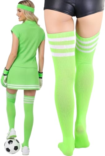 Image of ToBeInStyle Women's Over The Knee Thick Long Socks Thigh High w / 3 Contrast Stripe