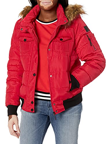 Rocawear Women's Outerwear Jacket Outerwear, Rib Bottom red/Natural, M