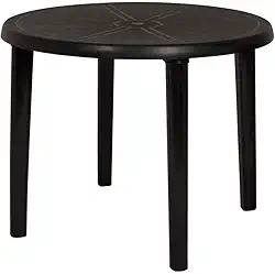 Mor - Mesa Plástica Desmontável Redonda Preta