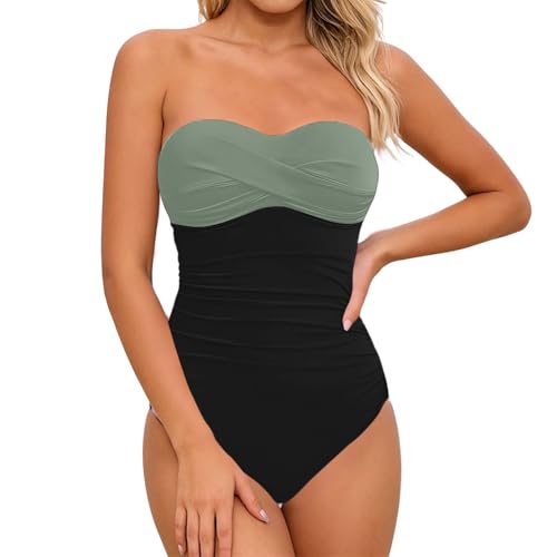 Traje de baño de dos vías para mujer con cinturón y tirantes ajustables