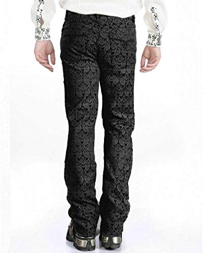 Men's Trousers Pants Black Brocade Steampunk VTG Vintage Gothic Victorian4