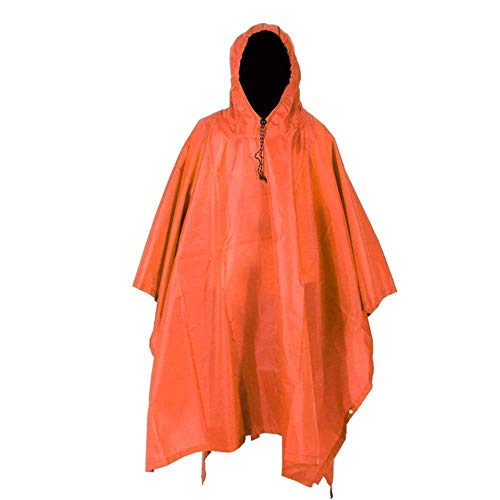 Sesame Multifunctional Camo Raincoat Military Impermeable Waterproof Rain Coat Men Women Camping Fishing Motorcycle Rain Poncho,Orange