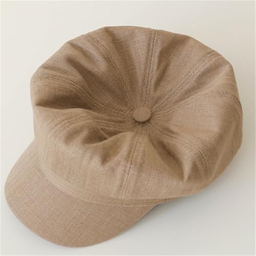 Gorra estilo newsboy de lino transpirable para mujer miniatura 3