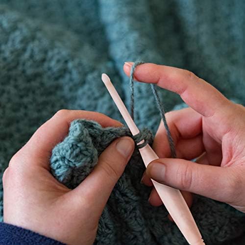 Divit Shilp Alpha Ergonomic Handle Crochet Hooks | Handcrafted 7ββ Resin Crochet Hook Knitting Needle, Craft Yarn Weave | Best Gift! (Cream, 4.5 mm) - 2