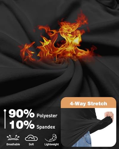 Girls Mock Neck Long Sleeve Thermal Shirts Boys Turtleneck Fleece Tops Kids Undershirt Warm Base Layer Tops Tees Black