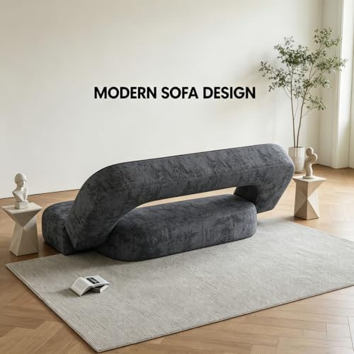 Sofá de felpilla gris de dos plazas: diseño ergonómico sin huesos 5
