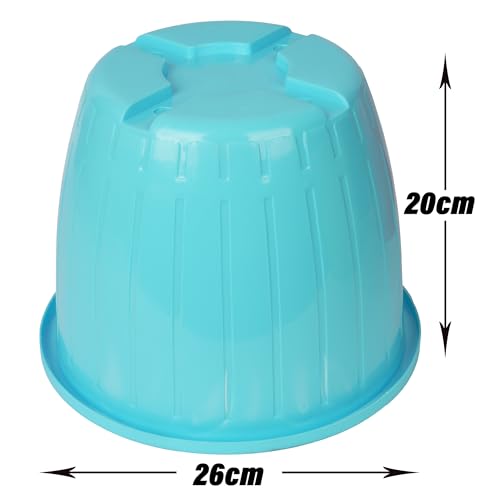 Image of Kuber Industries Flower Pot | Flower Pots for Indoor & Outdoor | Plastic Pot for Gardening | Planter for Flower | Balcony Pots for Home Decor | Duro Flower Pot | 10 Inch | Pack of 5 | Multi