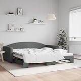 Tela duradera y construcción sólida: Este sofá cama tiene una estructura resistente hecha de madera y metal y está tapizado con una tela duradera y cómoda.