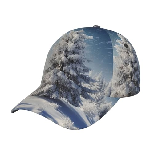 FWJZDSP Gorra de béisbol Unisex con diseño de árbol de Nieve, Pino y Navidad, Gorra clásica Ajustable para Camionero.