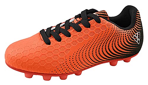 Vizari Youth/Jr Stealth FG Soccer Cleats | Soccer Cleats Boys | Kids Soccer Cleats | Outoor Soccer Shoes | Orange/Black 2.5