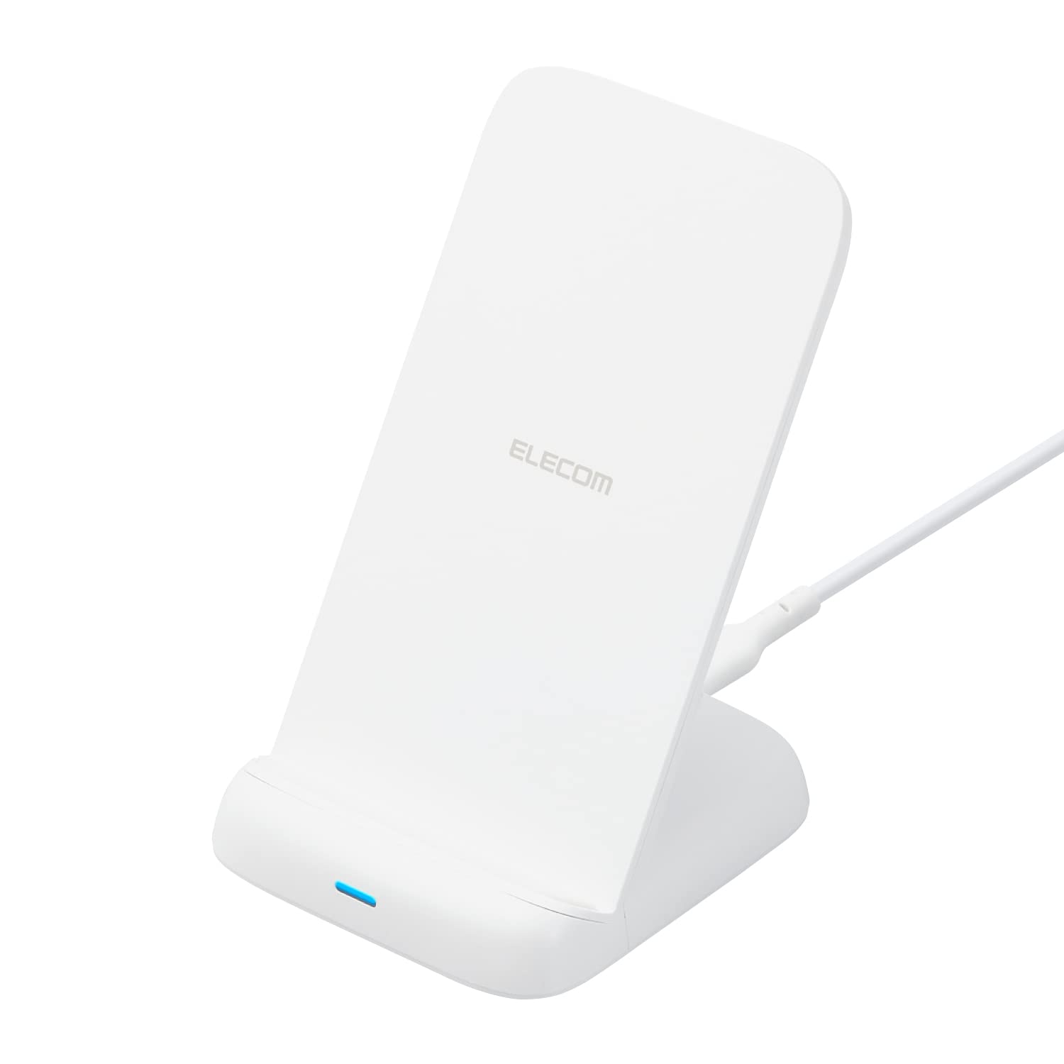 エレコム ワイヤレス充電器 Qi認証 最大10W出力 スタンド W-QS08WH
