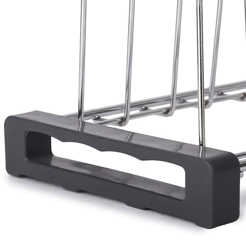 Image of Stainless Steel Small Plate Rack for Kitchen | 14 Slots Dish & Plate Stand | Space Saving Countertop Organizer | Rust-Resistant Dish Holder with Stable Base (45.5 x 16 x 10.5 cm) (Pack of 1)