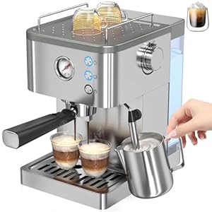 Expresso coffee machines 20 bar cappuccino machines for home espresso machine with milk frother steam wand coffee maker with 51oz removable water tank  urban country home decor