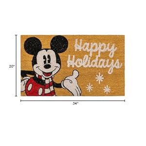 Gertmenian Disney Mouse Doormat Rug Retro Front Door Coir Mat Welcome Home Indoor Outdoor Entryway Carpet, 2-Pack 20x34, Mickey Happy Holidays/Snowflakes Gertmenian Disney Mouse Doormat Rug Retro Front Door Coir Mat Welcome Home Indoor Outdoor Entryway Carpet 2 Pack 20×34 Mickey Happy HolidaysSnowflakes