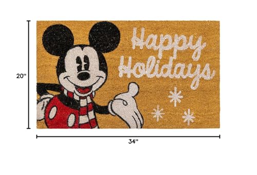 Gertmenian-Disney-Mouse-Doormat-Rug-Retro-Front-Door-Coir-Mat-Welcome-Home-Indoor-Outdoor-Entryway-Carpet-2-Pack-20×34-Mickey-Happy-HolidaysSnowflakes Gertmenian Disney Mouse Doormat Rug Retro Front Door Coir Mat Welcome Home Indoor Outdoor Entryway Carpet 2 Pack 20×34 Mickey Happy HolidaysSnowflakes